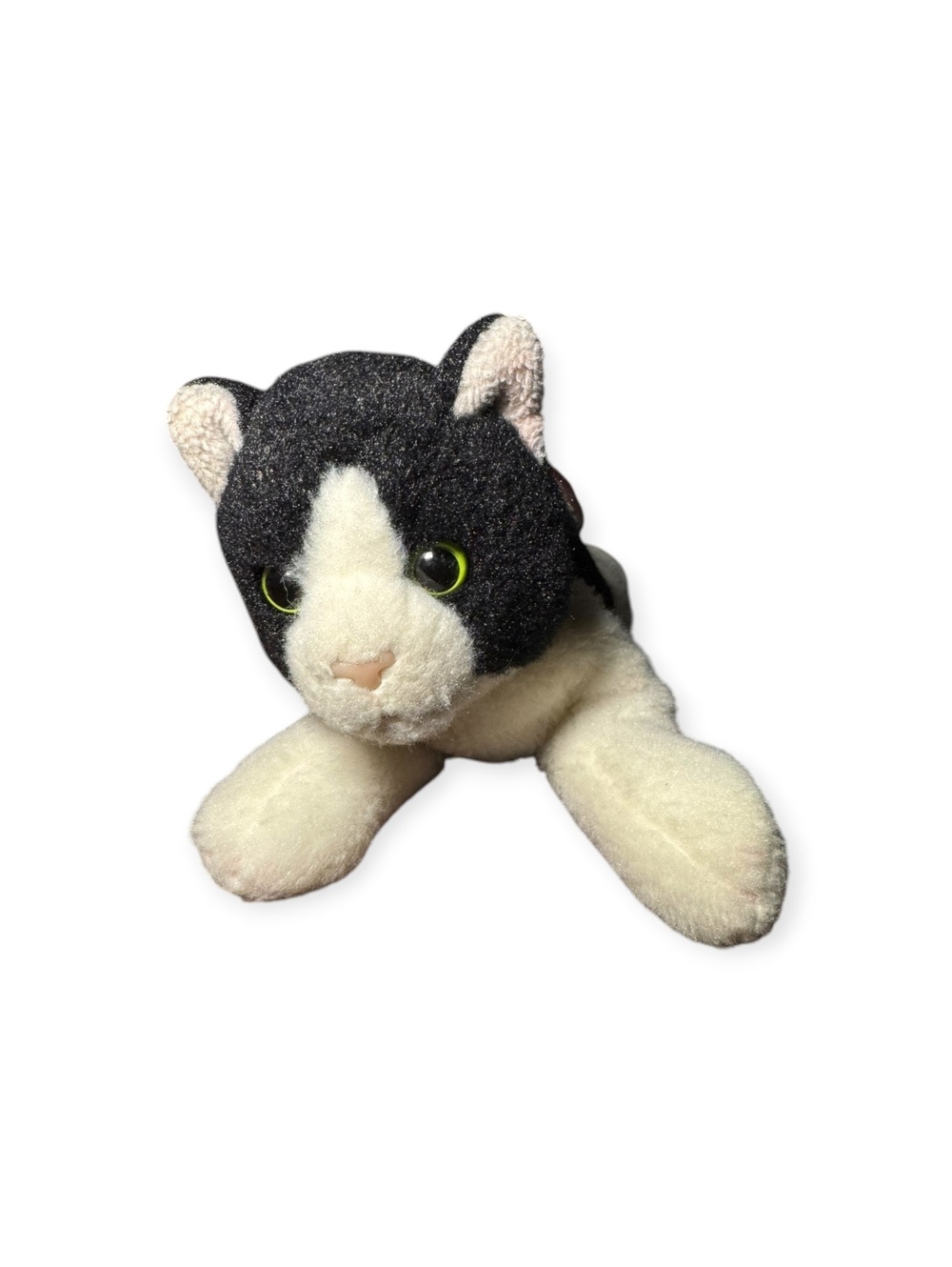 Bearington Lil’ Domino Tuxedo Cat Black White Stuffed Animal Button Eyes 8” GC
